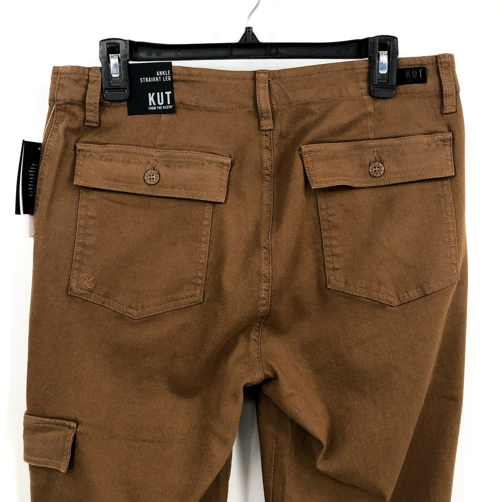 KUT FROM THE KLOTH Cargo Pants Size 12 Brown Autumn Ankle Straight Leg  NWT
