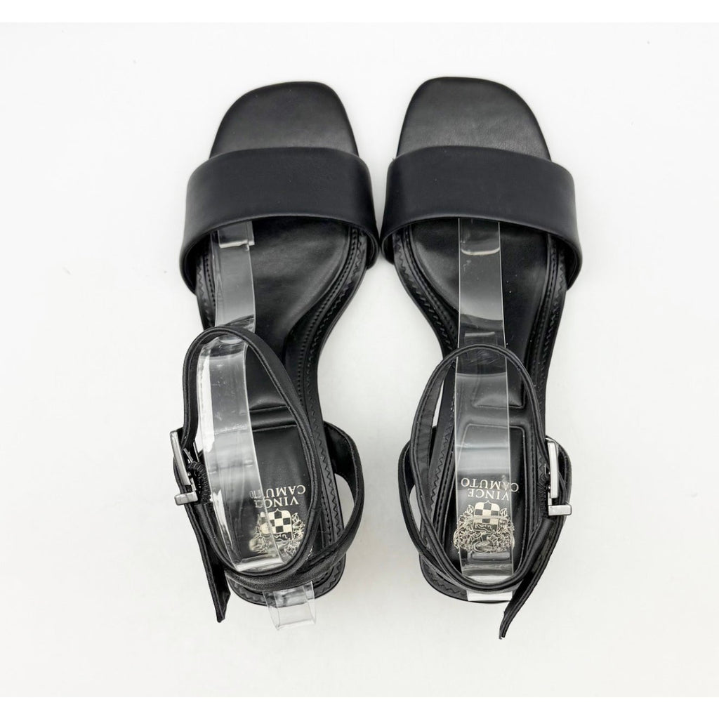 Vince Camuto Womens Acaylee Heeled Sandals Size 7.5 WIDE EU 38 Black NIB