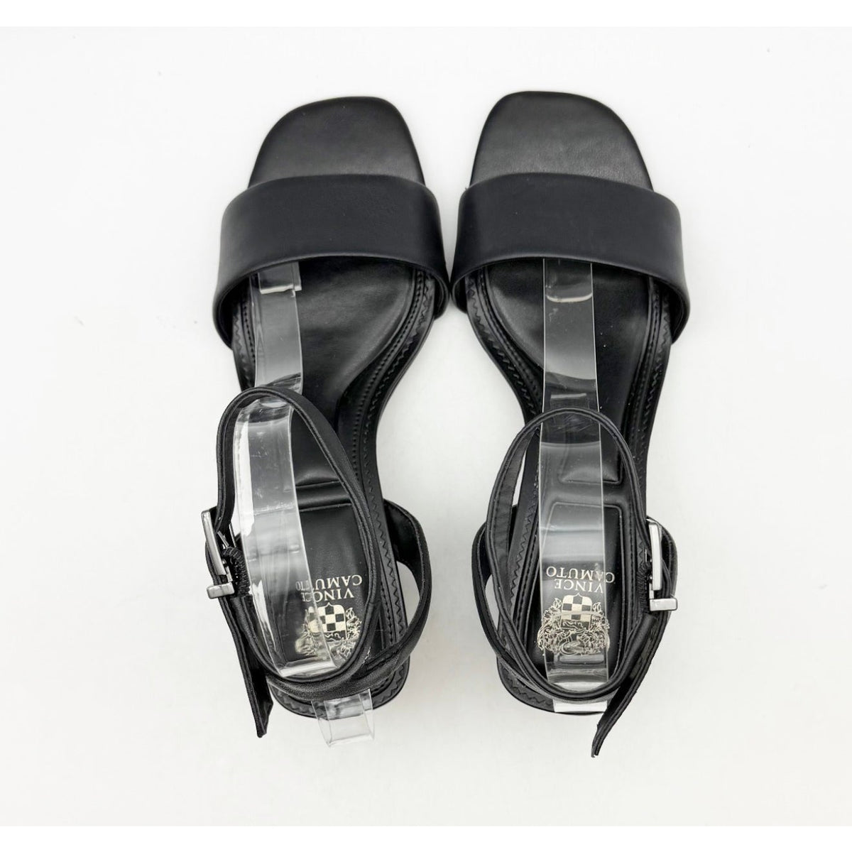 Vince Camuto Womens Acaylee Heeled Sandals Size 7.5 WIDE EU 38 Black NIB