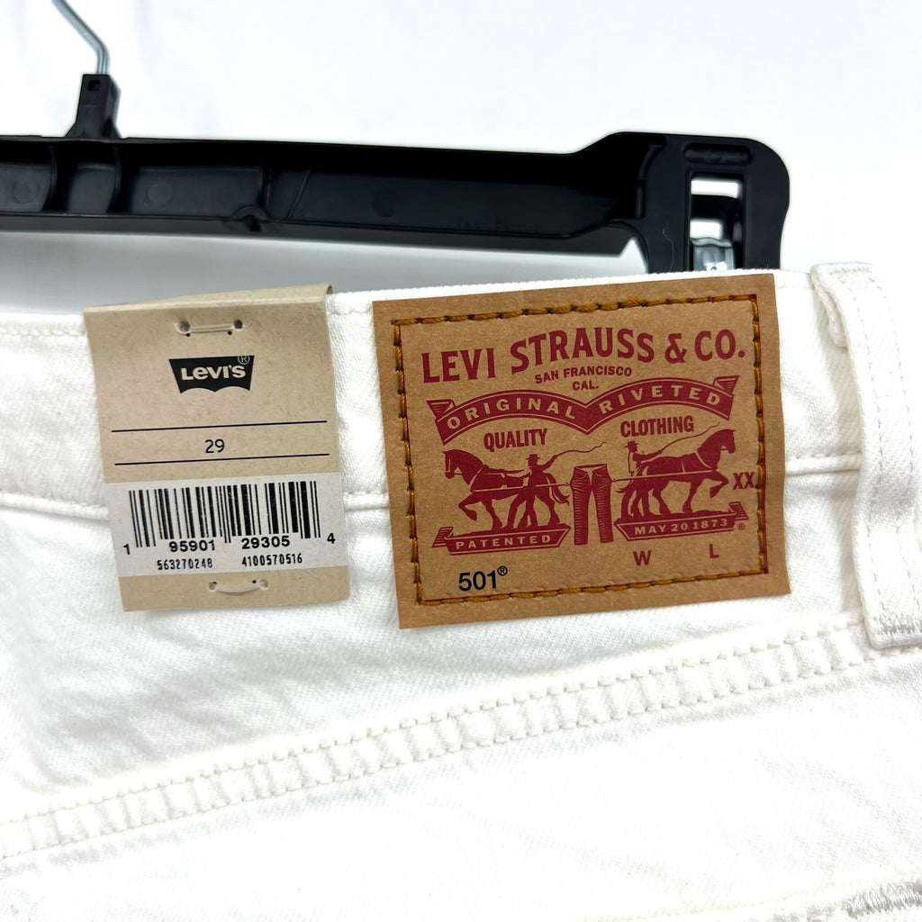 LEVI'S Womens 501 Original Fit Denim Shorts Size 29 US 8 White 56327-0248 NWT