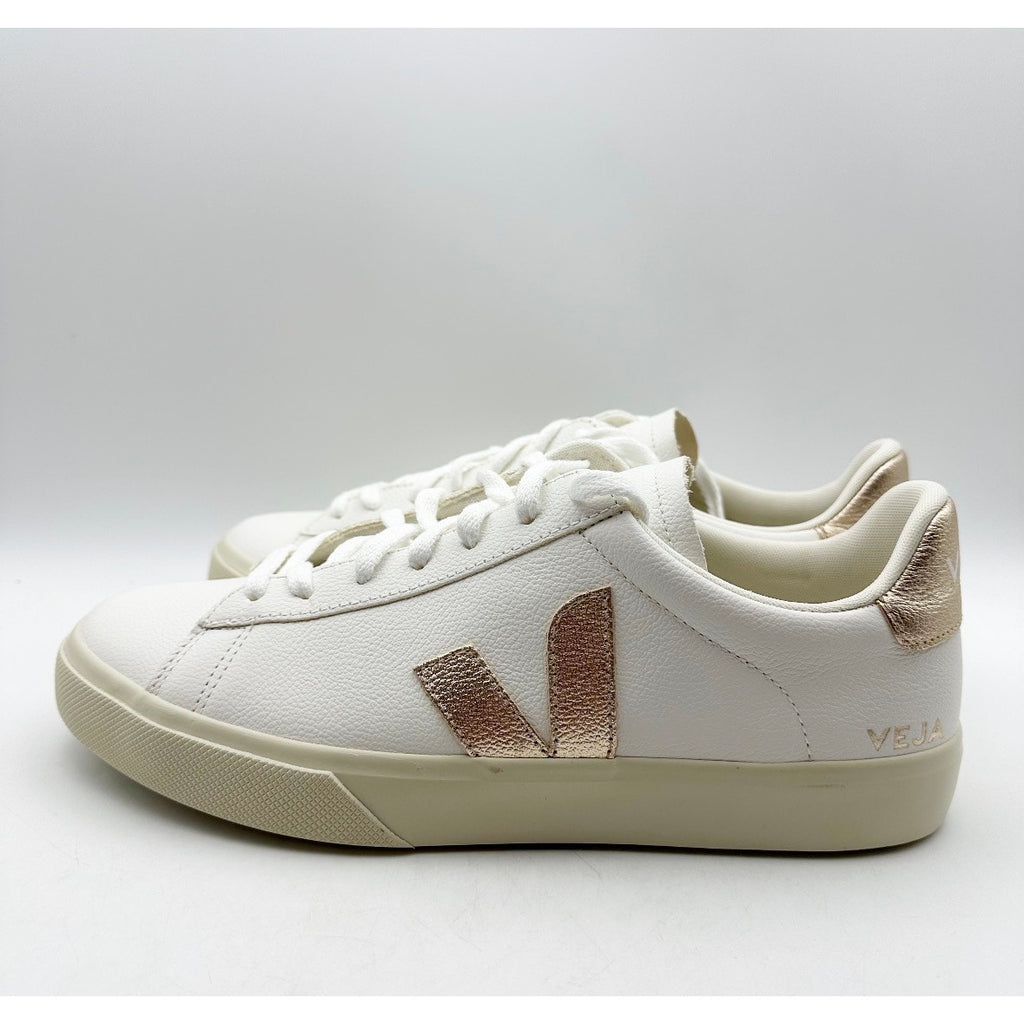 VEJA Campo Sneakers EU 42.5 Womens 11.5 Mens 9.5 White Gold Leather NIB