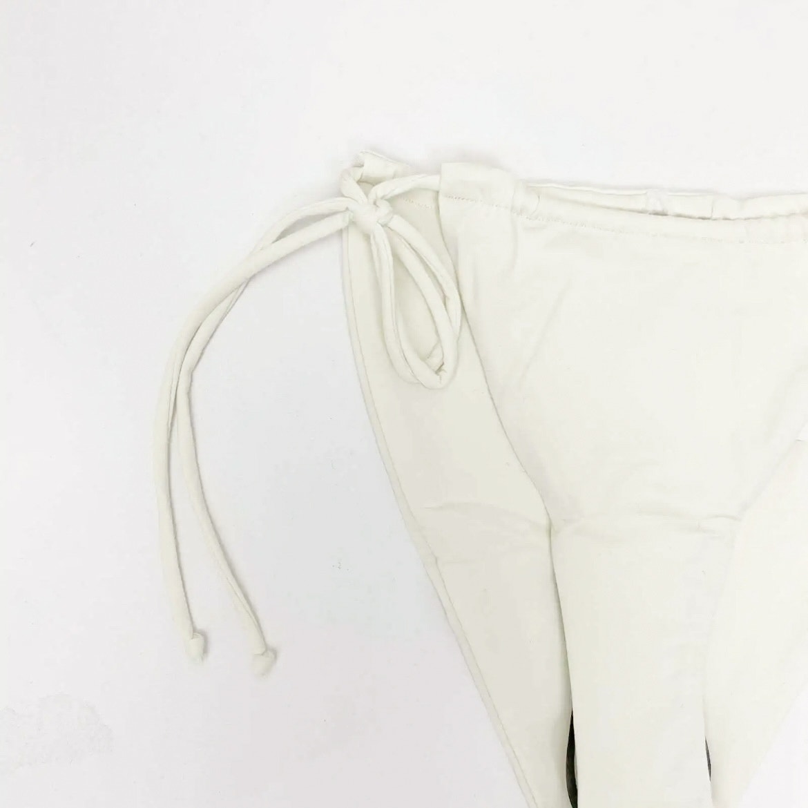 Good American Tiny Ties Bikini Bottoms Sz 4 XL Swimwear Matte Ivory White NWT