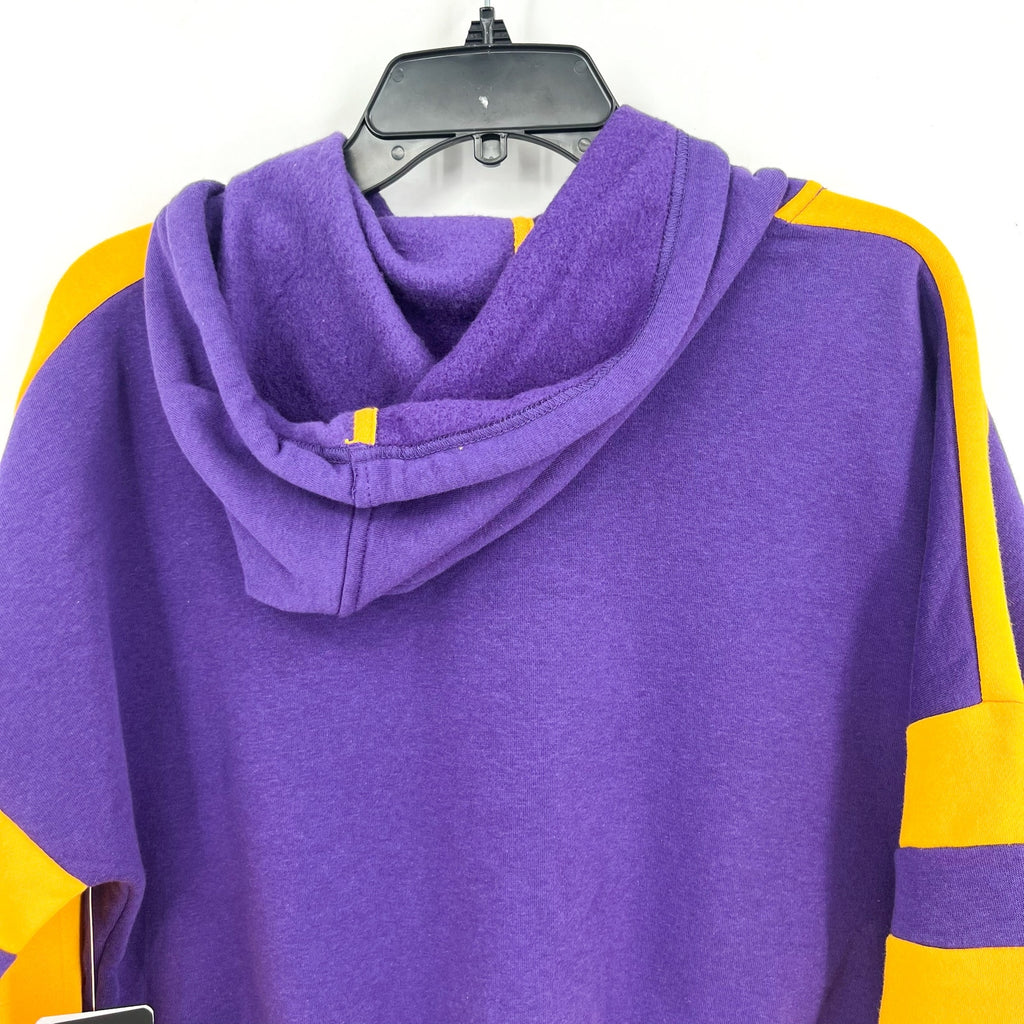 COLOSSEUM Womens ECU Pirate Stripe Logo Cropped Hoodie XL Purple Sweatshirt NWT