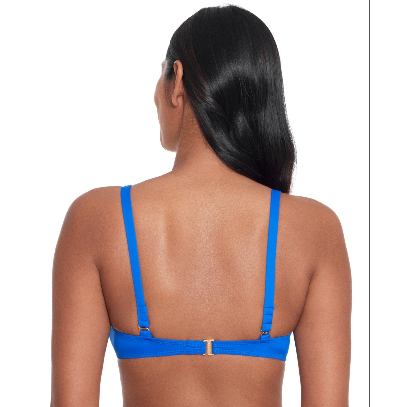 LAUREN RALPH LAUREN Women's Bikini Top Size 14 Royal Blue Beach Club Solids NWT
