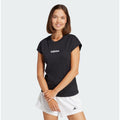 ADIDAS Women's Essentials Linear Cotton Tee Small Black White Short Sleeve NWT