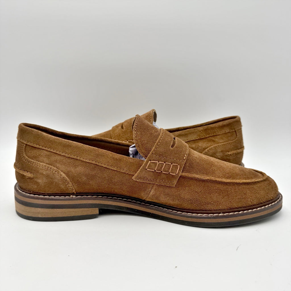 Crown Vintage Mens Aydrien Penny Loafers Size 9.5 M Tan Brown Suede NWOB