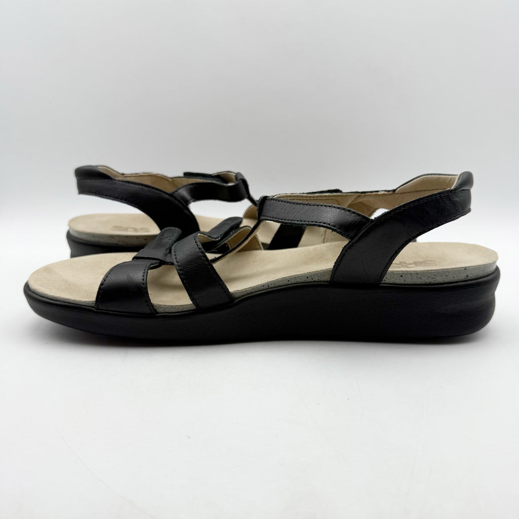 SAS Womens Sorrento Adjustable Comfort Sandals US 12 M Black Leather NIB
