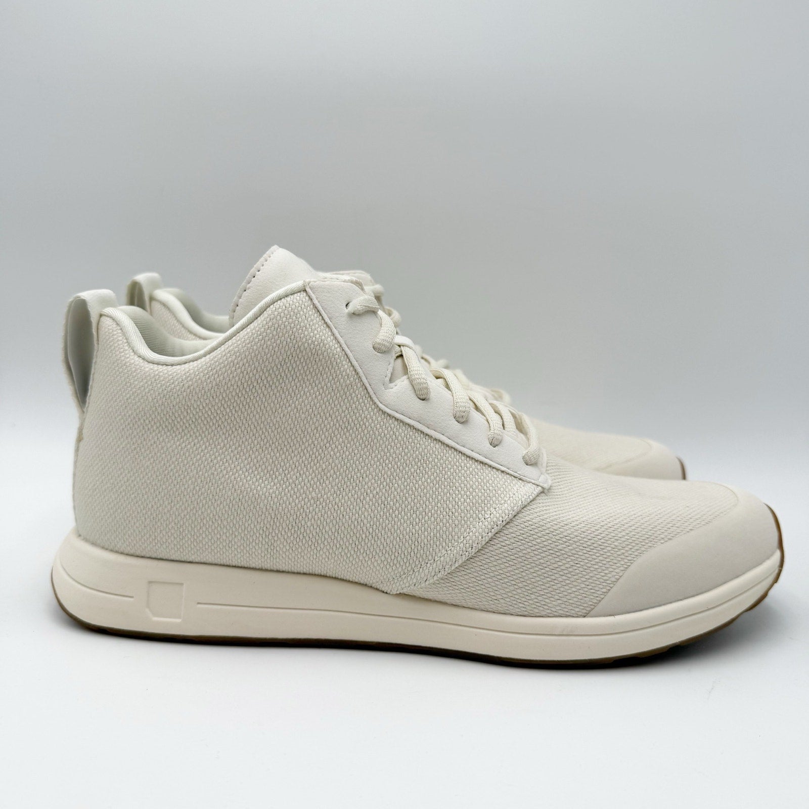 YORK Athletics Mens Henry Mid Trainer Athletic Shoes Size 9 Bone Off-White NIB