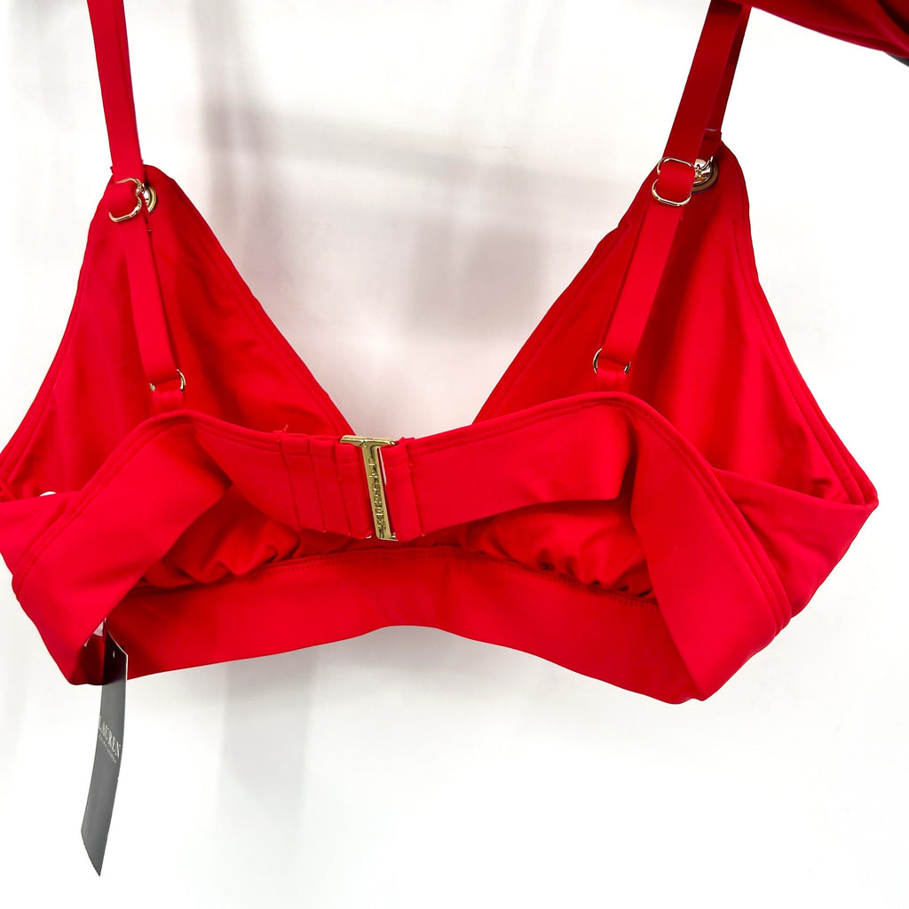 LAUREN RALPH LAUREN Beach Club V Neck Bikini Set Size 8 Red NWT