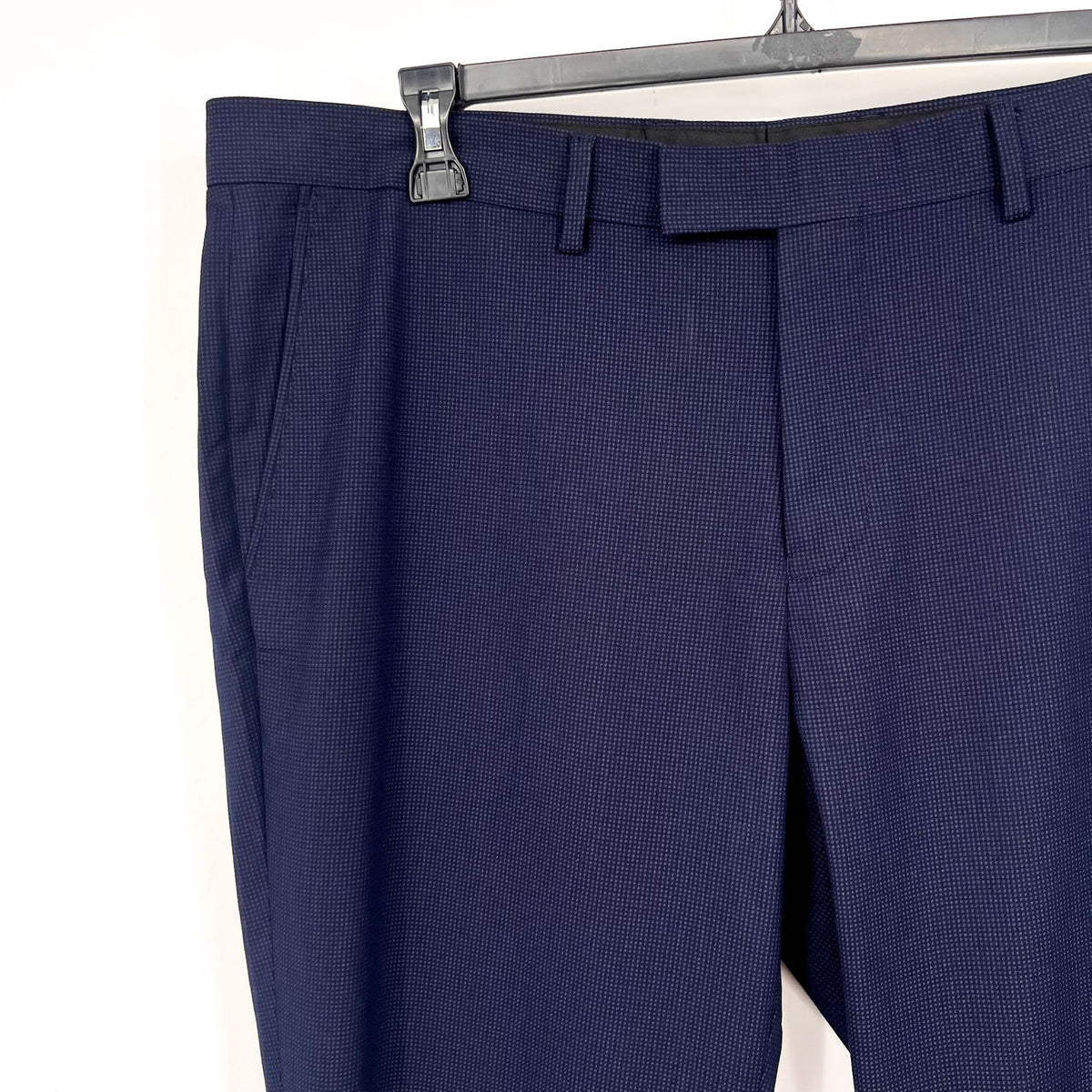 SOUL OF LONDON Men's Slim Fit Suit Dress Pants Size 40R Navy Blue Flat Front NWT