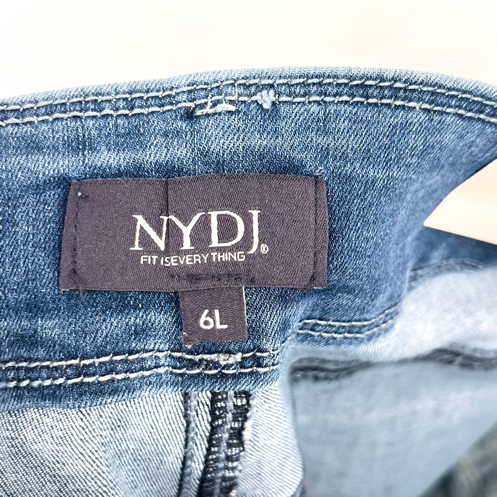 NYDJ Womens Cool Embrace Major Wide Leg Capri Jeans Size 6L Compass Blue NWT
