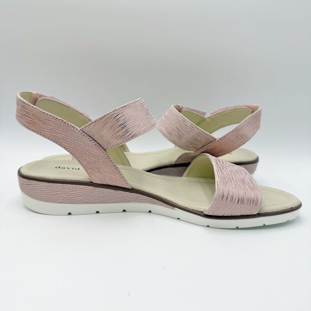 David Tate Womens Scala Sandals Size 12 M Pink Leather NWOB