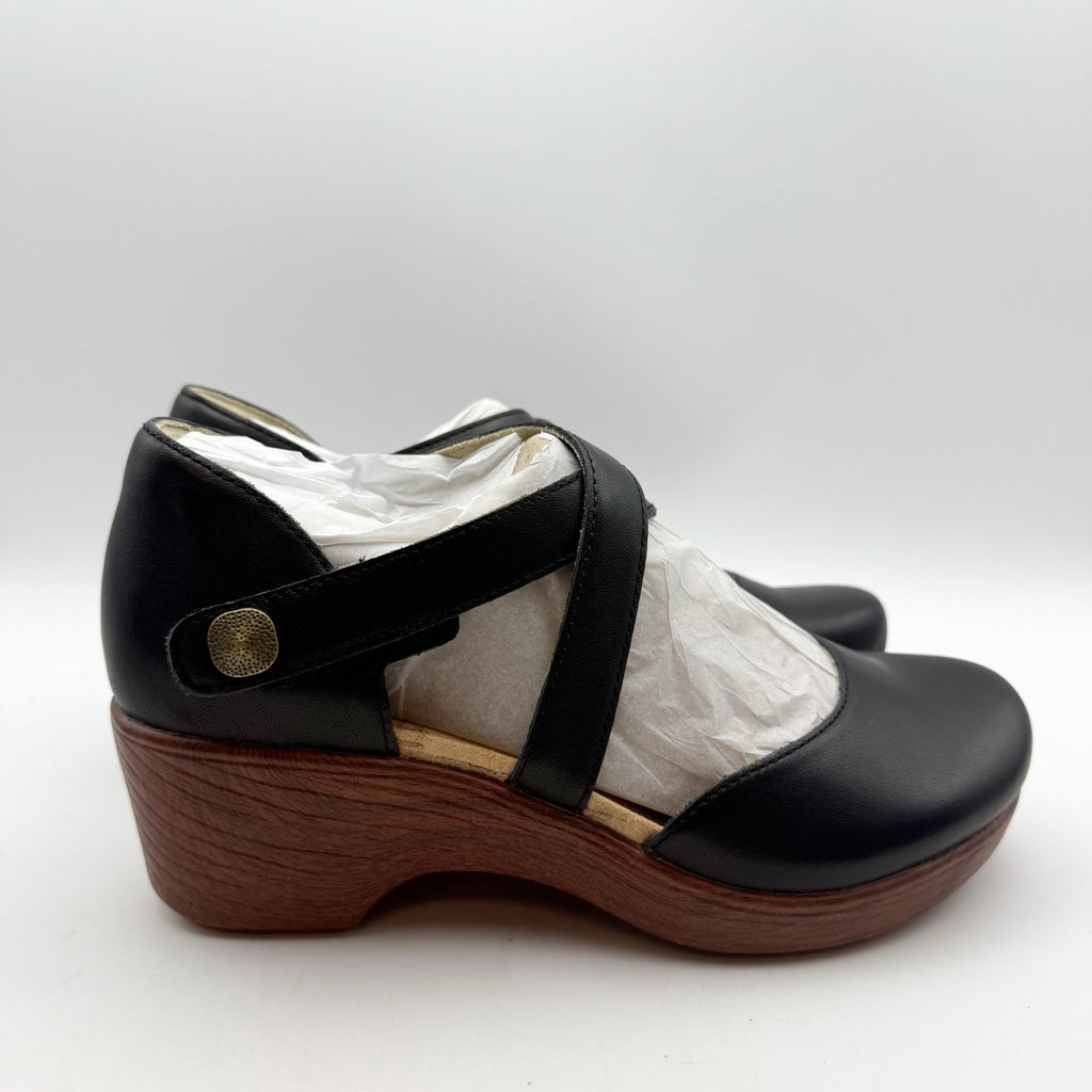 Alegria Womens Savina Clogs EU 37 US 7-7.5 Black Leather Slip Resistant NIB