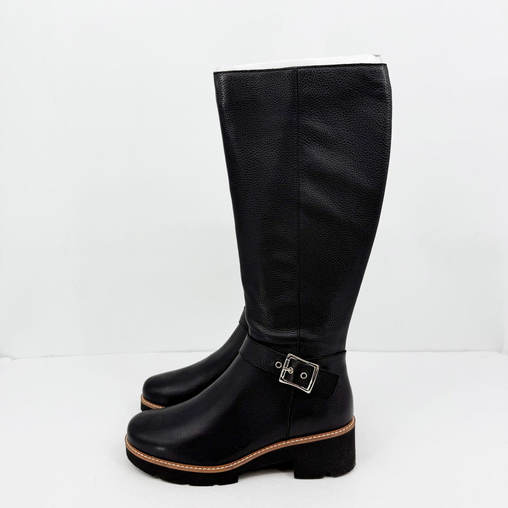 Naturalizer Womens Darry Knee High Boot 10.5 M Black Water-Repellent Leather NIB