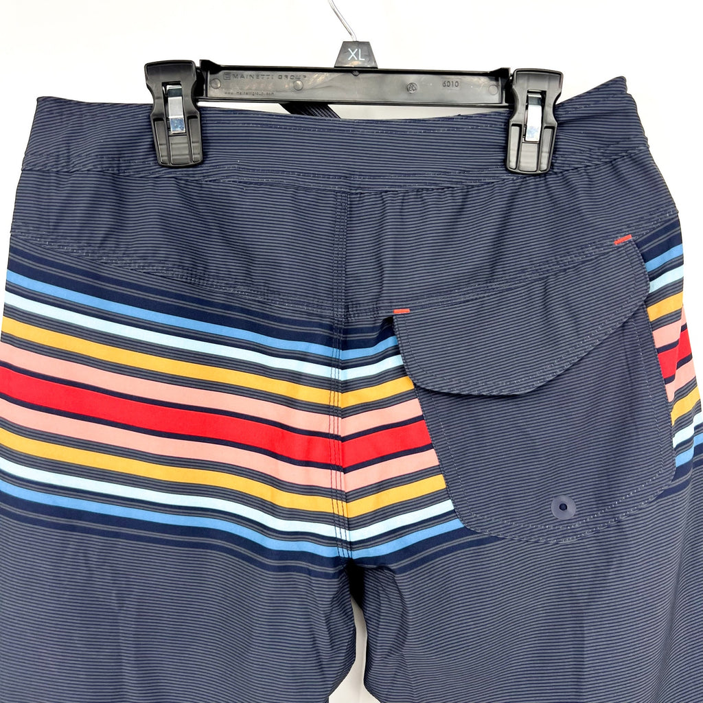 SAXX Betawave 2n1 Swim Board Shorts Size 28 Blue Stripe 7" Inseam Liner NWT