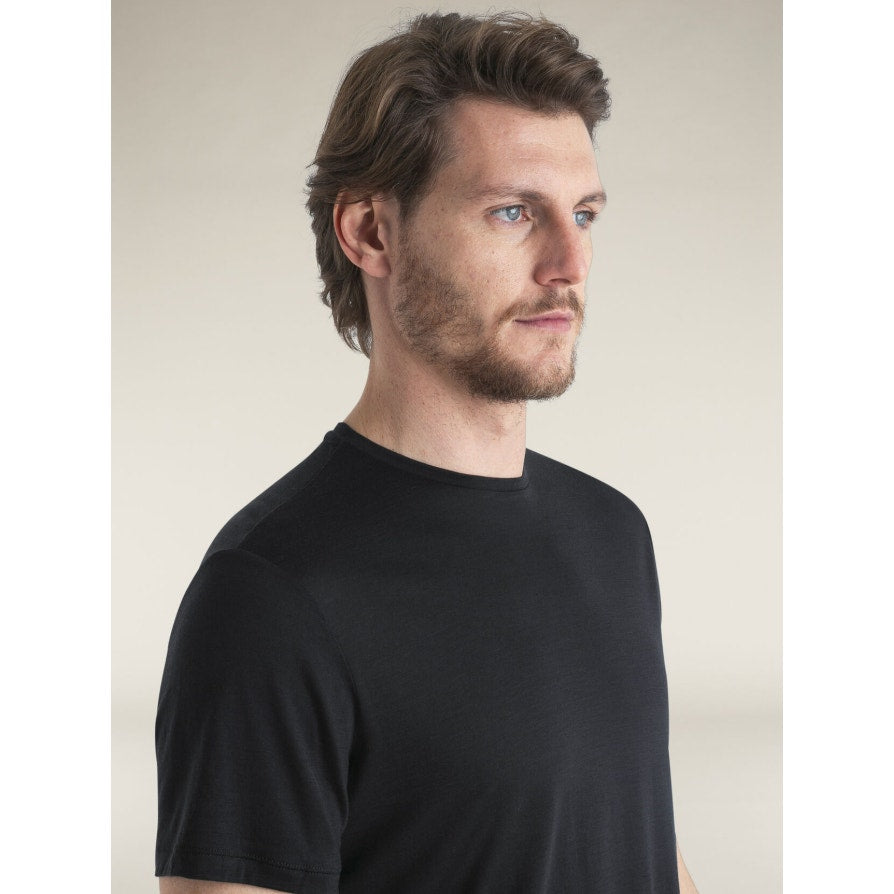 ICEBREAKER Mens 125 Cool-Lite Sphere Crewneck T-Shirt Medium Black Merino NWT