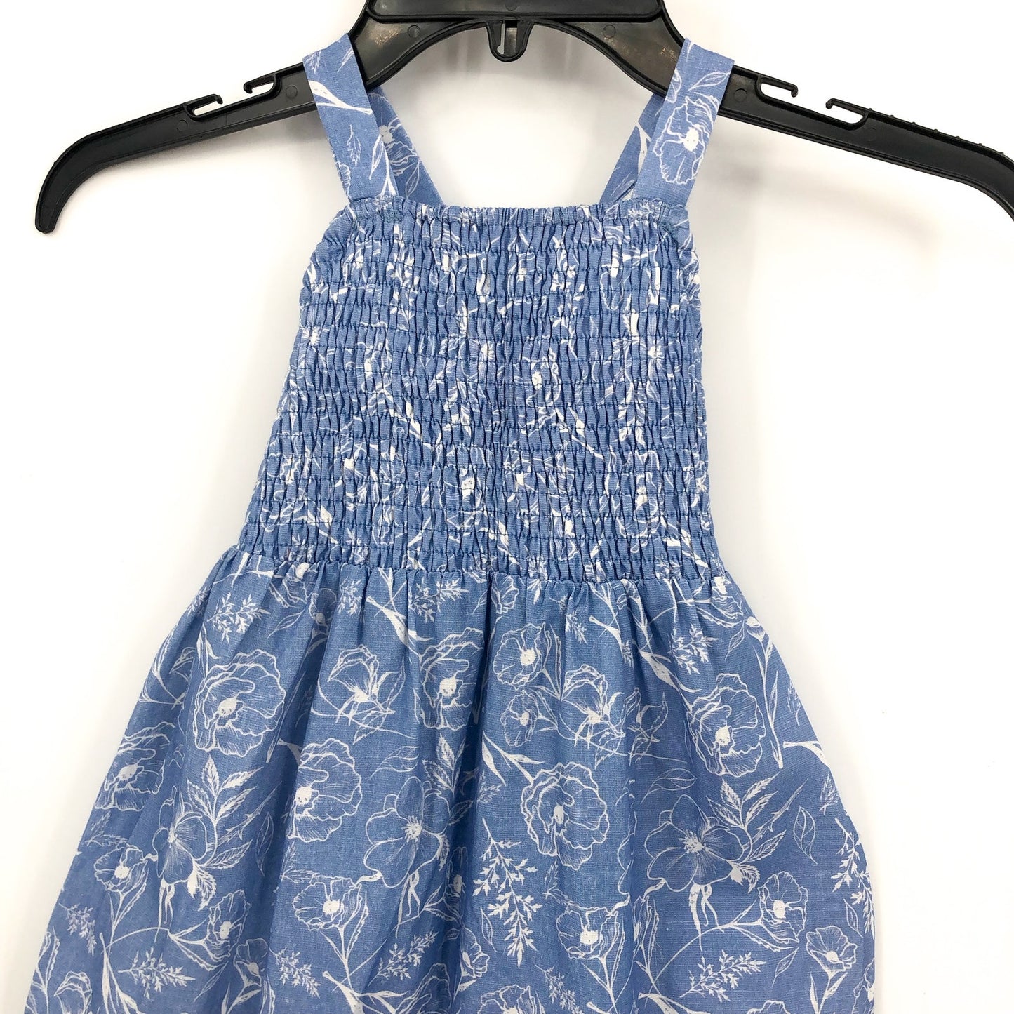 BARDOT Baby Missy Floral One Piece Outfit 6-12 MOs Blue Linen Romper