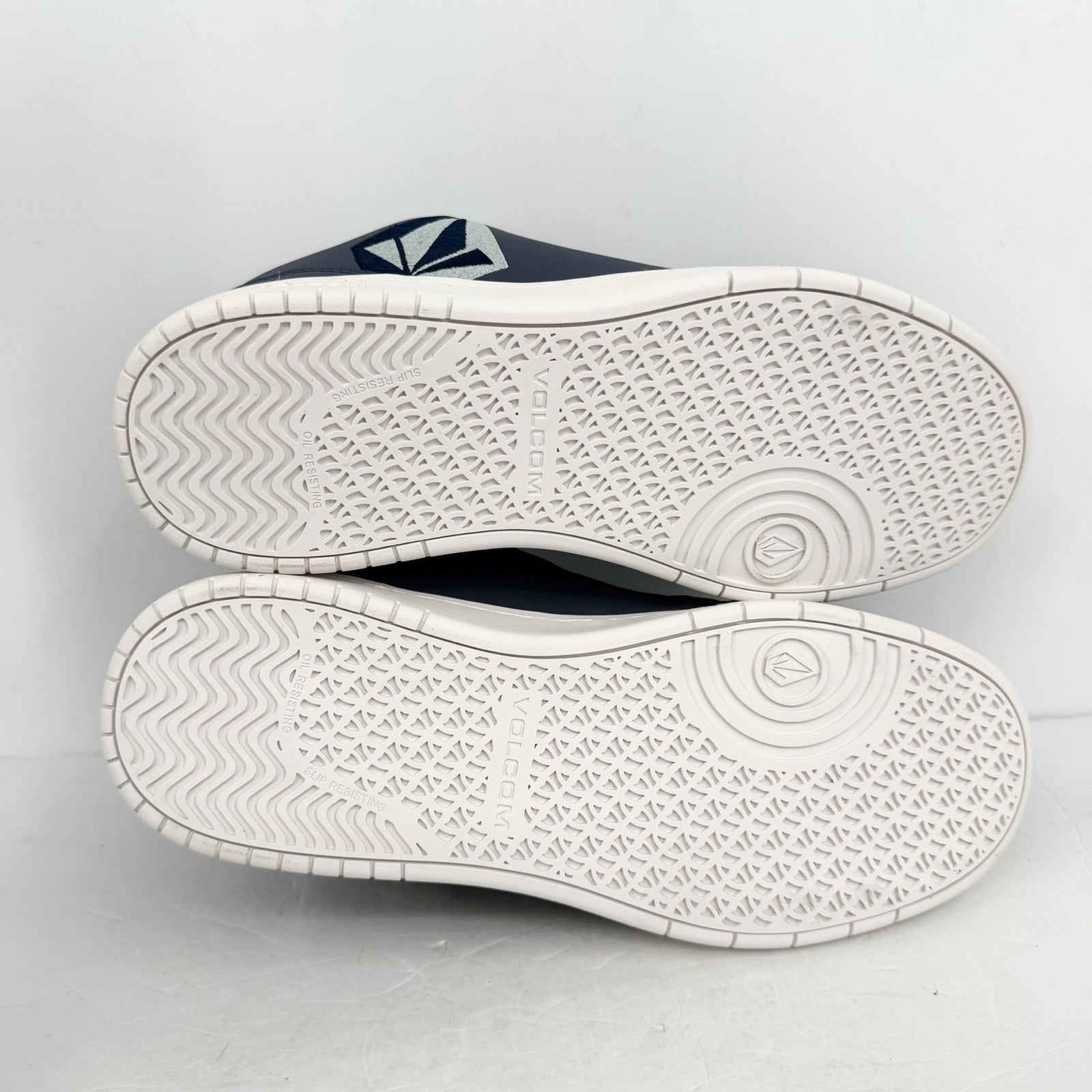 Volcom Mens Stone Comp Toe Work Shoes US 9.5 Navy Blue Leather EH SR NIB