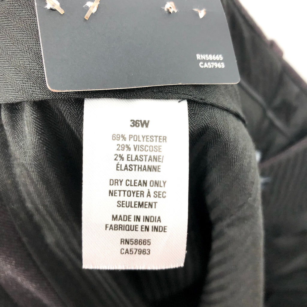 NORDSTROM Men's Trim Fit Trousers Pants 36R Dark Grey Flat Front Stretch NWT