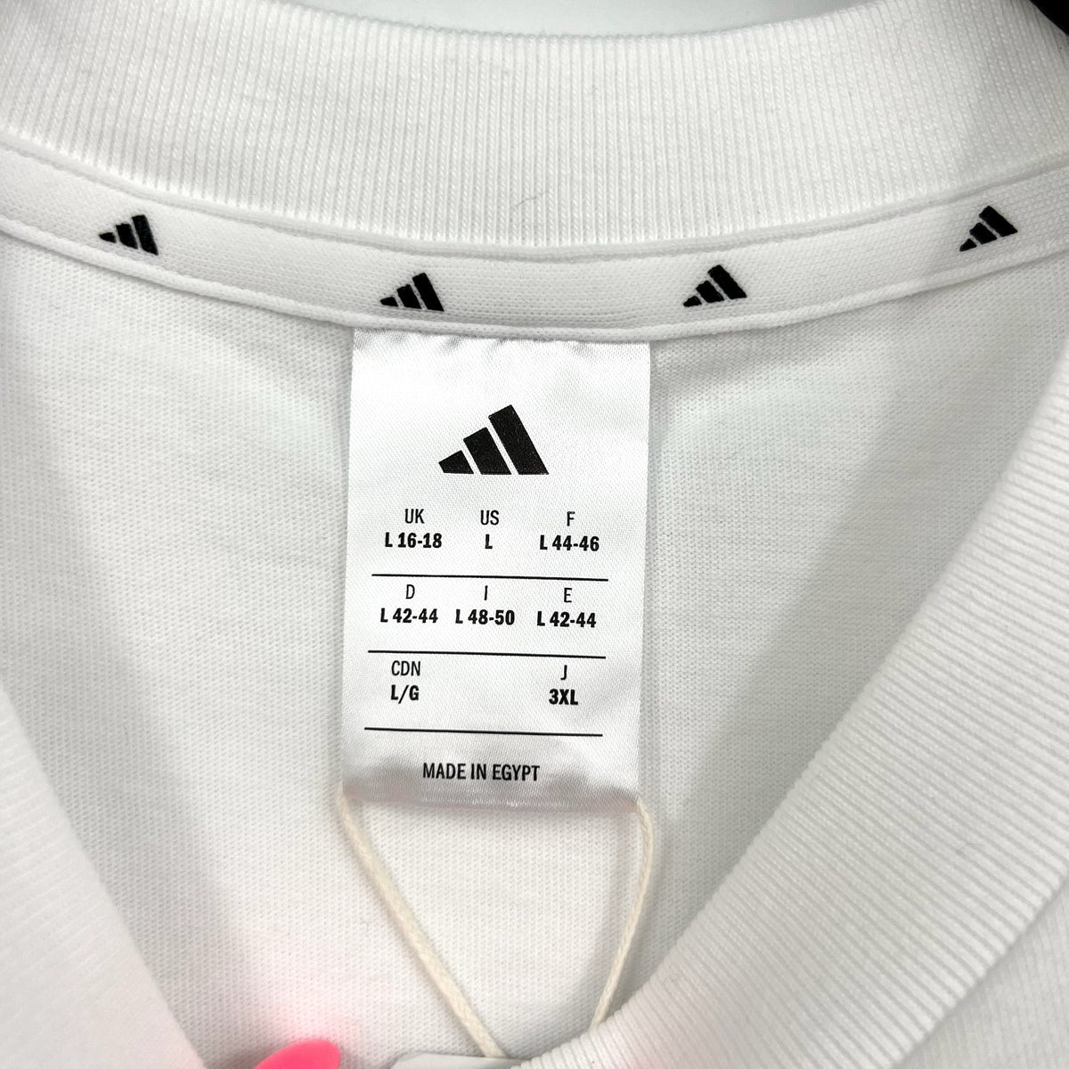 ADIDAS Women's Essentials Linear Single Tee Large White Short Sleeve NWT