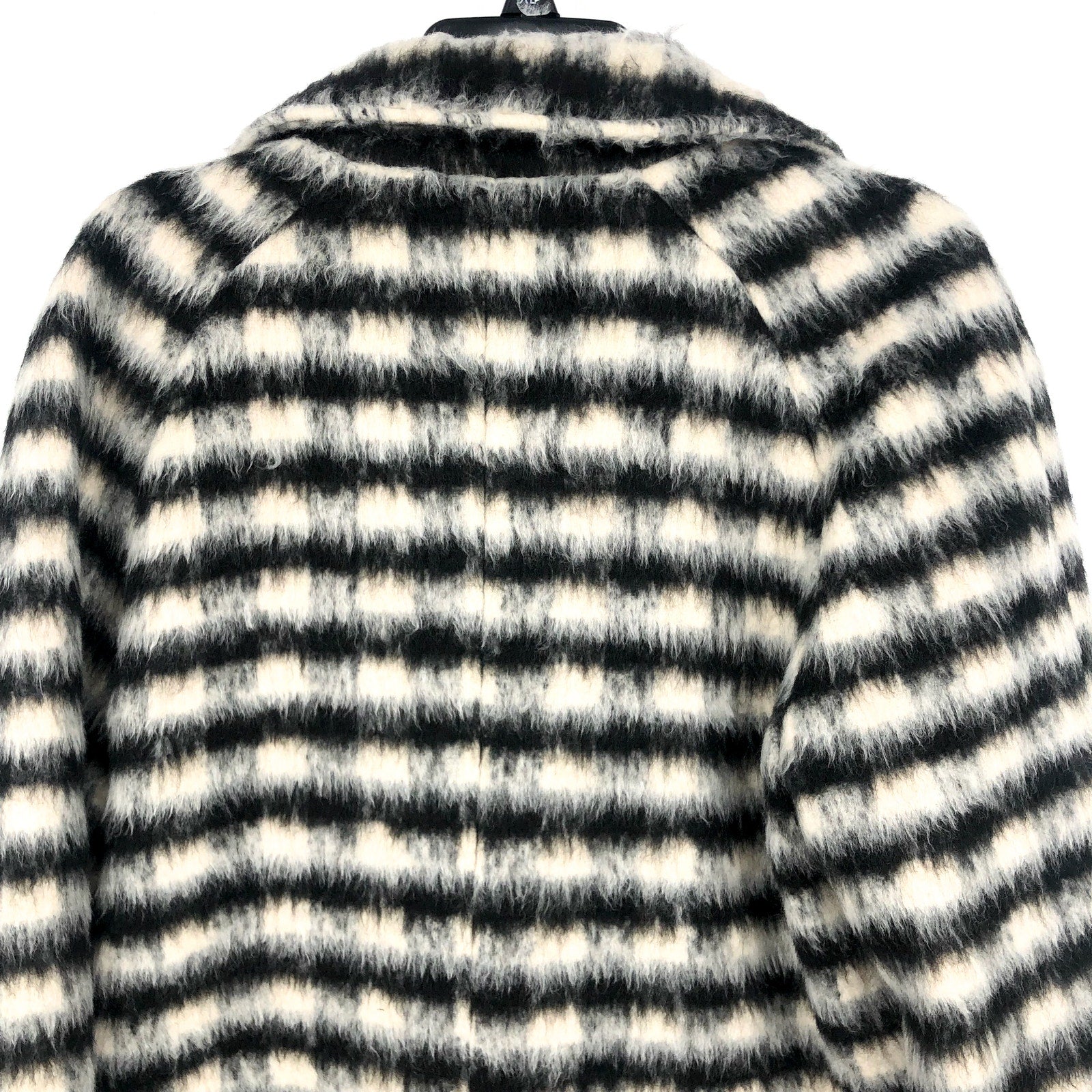 AVEC LES FILLES Womens Relaxed Walking Coat Large Black White Houndstooth NWT
