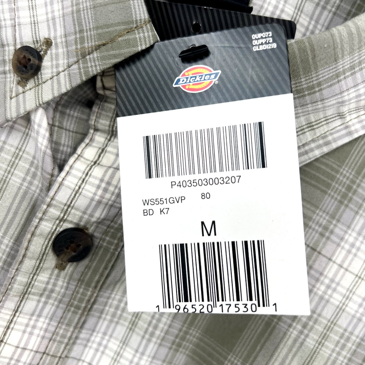 DICKIES Mens Flex Short Sleeve Woven Shirt Medium Green Plaid Relaxed Fit NWT