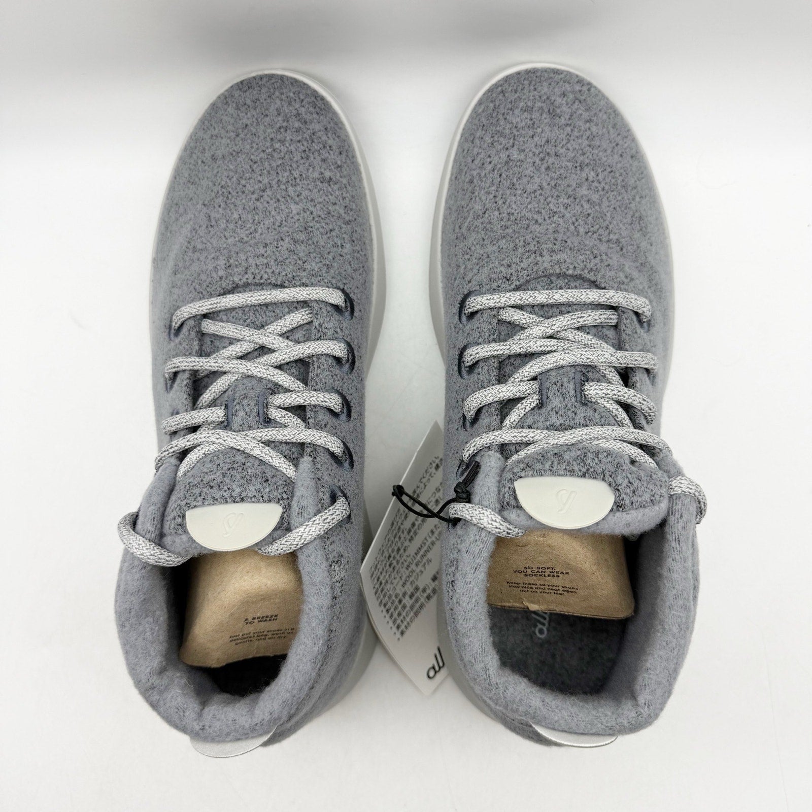 Allbirds Mens Wool Runner Mizzles Sneakers US 9 Medium Grey High Tops NWT