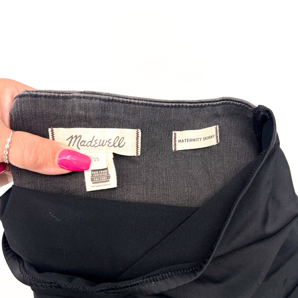 MADEWELL Maternity Over-the-Belly Skinny Jeans Size 25 Black Sea G7394 NWT