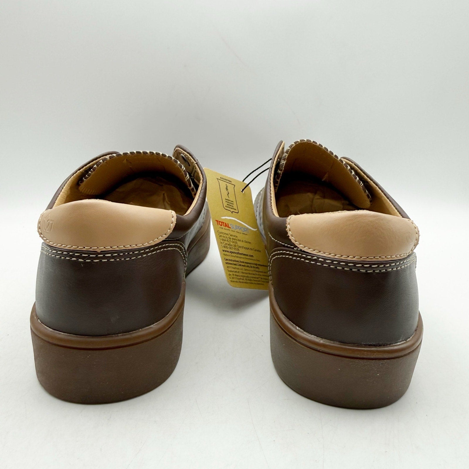 Spenco Womens Malibu Lux Sneakers US 9.5 Brown Espresso Leather Slip On NIB
