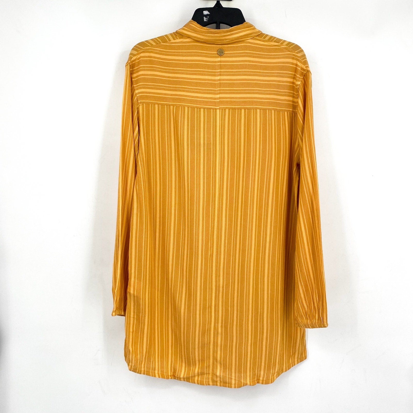 PRANA Women's Fernie Swim Cover Up Shirt Small Gold Deep Solstice Stripe NWT