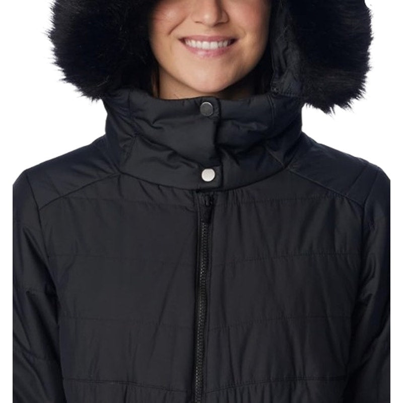 COLUMBIA Women's Sparks Lake III Jacket Medium Black Faux Fur Hood NWOT