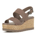 Vince Camuto Womens Maipelle Espadrille Wedge Sandals US 10 Taupe Leather NWOB