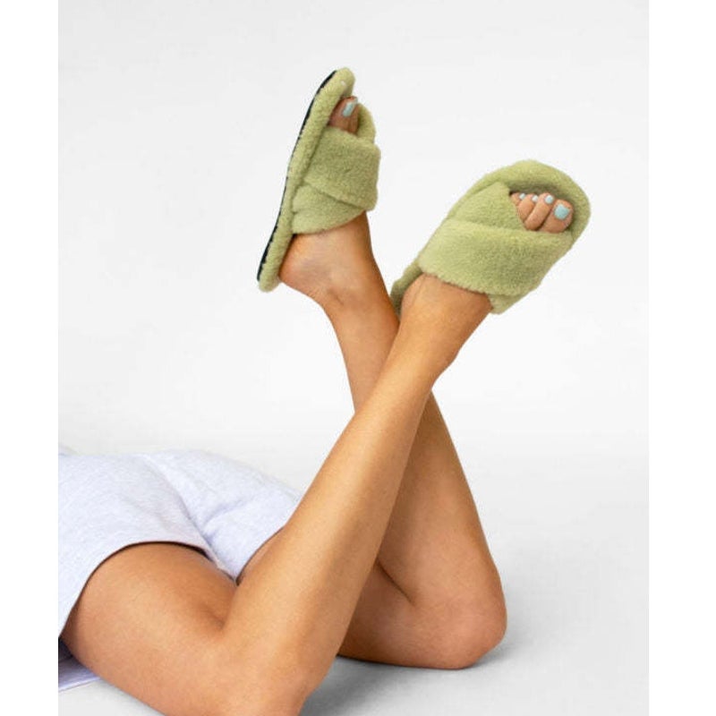 SENSO Women's Inka IV Slide Sandals EU 42 Size 12M Pistachio Green Cotton NWOB