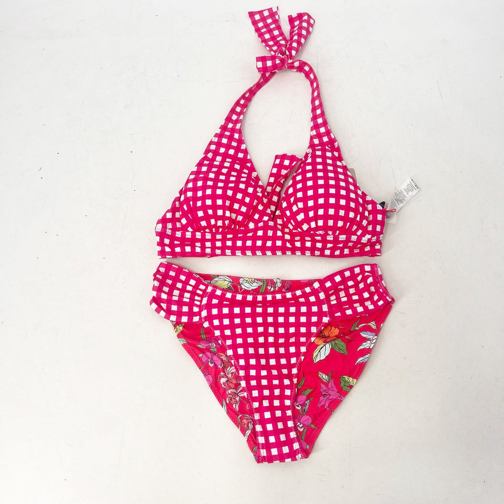 TOMMY BAHAMA Summer Floral Rev Hipster Bikini Set Small Passion Pink NWT