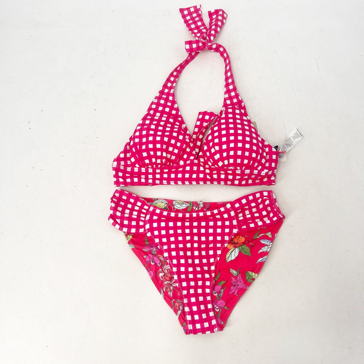 TOMMY BAHAMA Summer Floral Rev Hipster Bikini Set Small Passion Pink NWT