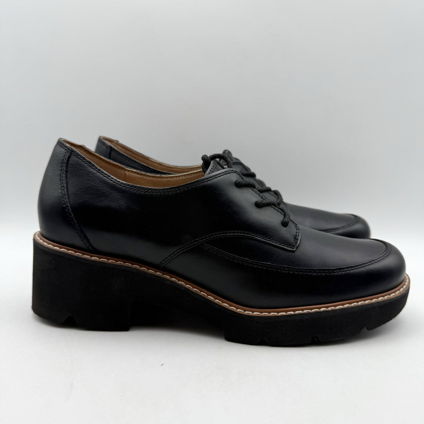 Naturalizer Womens Darry Lace Up Oxford Loafer US 9 M EU 40 Black Leather NWOB