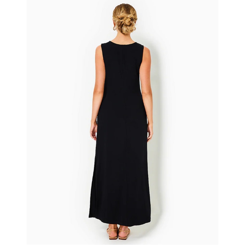 LILLY PULITZER Womens Bryson Sleeveless Maxi Dress Small Black Tie Waist NWT