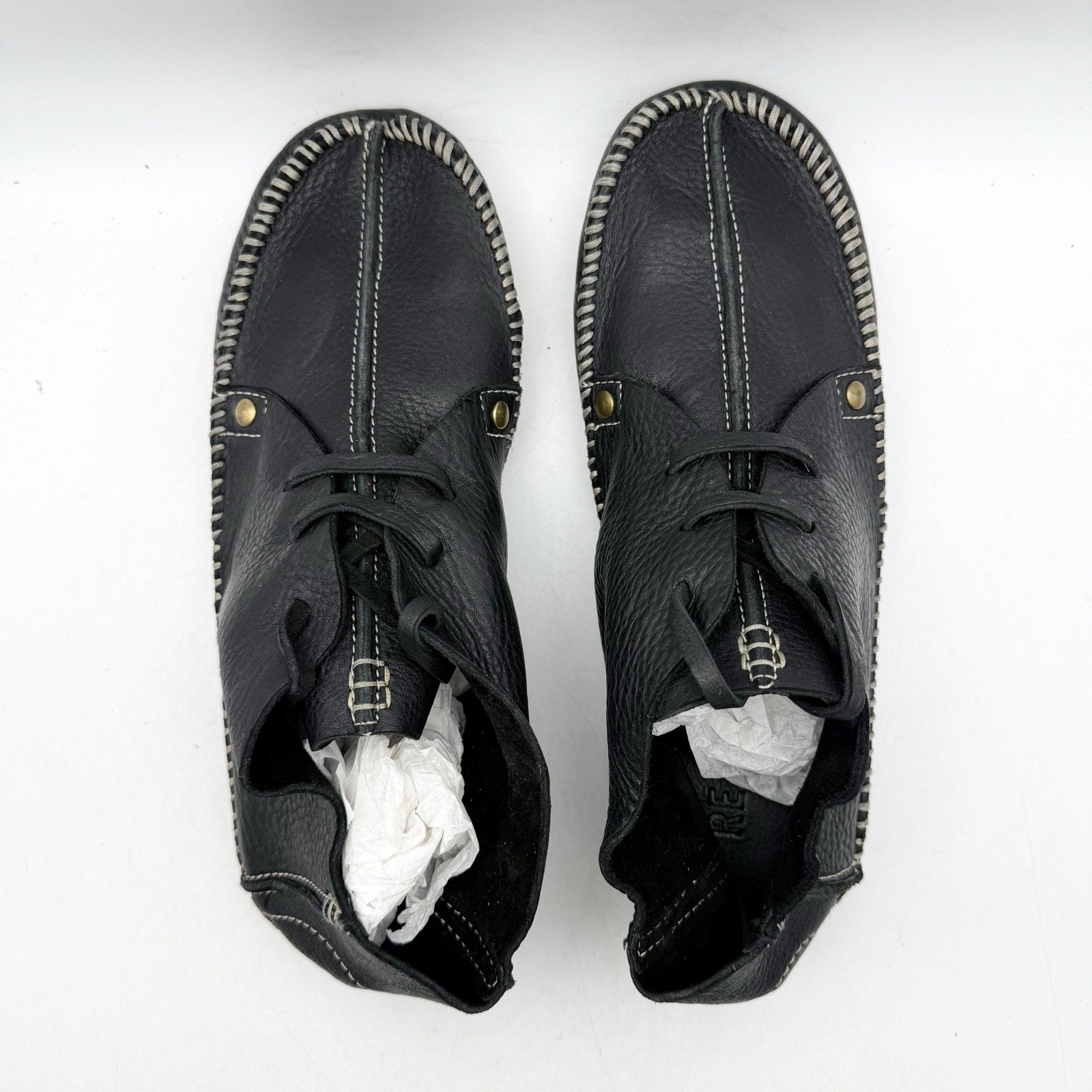 RE/DONE Womens Metal Oxford Shoes EU 40 US 10 Black Leather NWOB