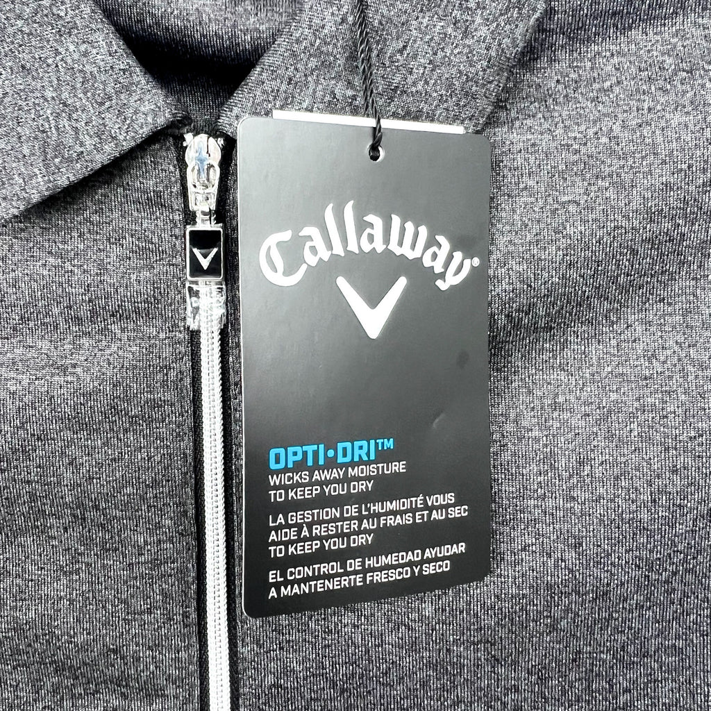 CALLAWAY Womens 1/4 Zip Short Sleeve Golf Polo Shirt Small Black Gray NWT