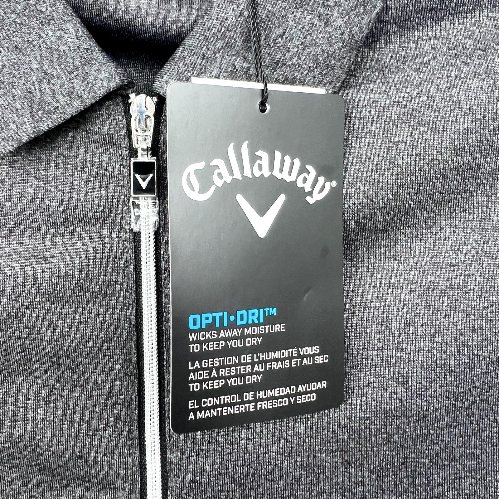 CALLAWAY Womens 1/4 Zip Short Sleeve Golf Polo Shirt Small Black Gray NWT