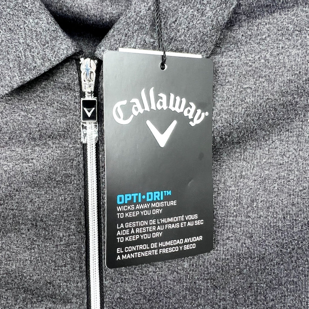 CALLAWAY Womens 1/4 Zip Short Sleeve Golf Polo Shirt Small Black Gray NWT