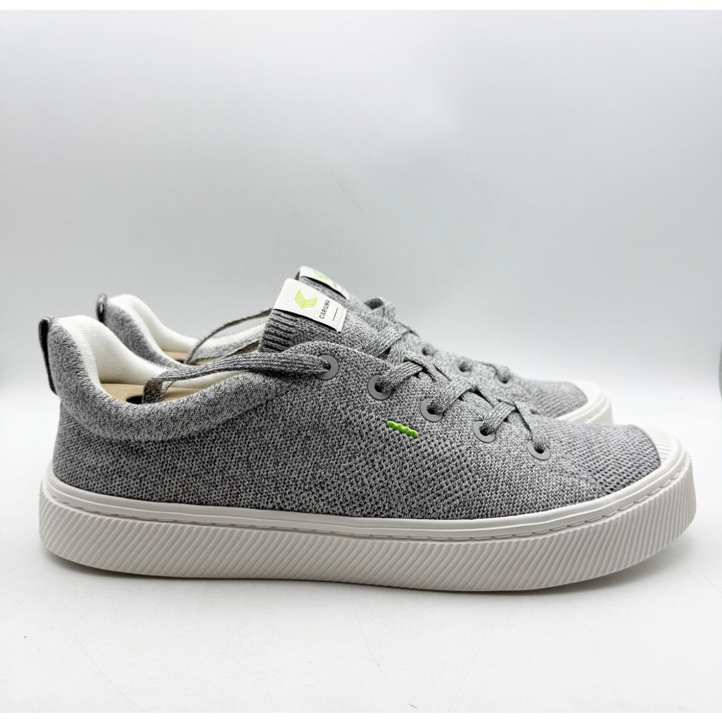 Cariuma Mens IBI Low Sneakers Size 12.5 Stone Light Grey Bamboo Knit Casual NIB