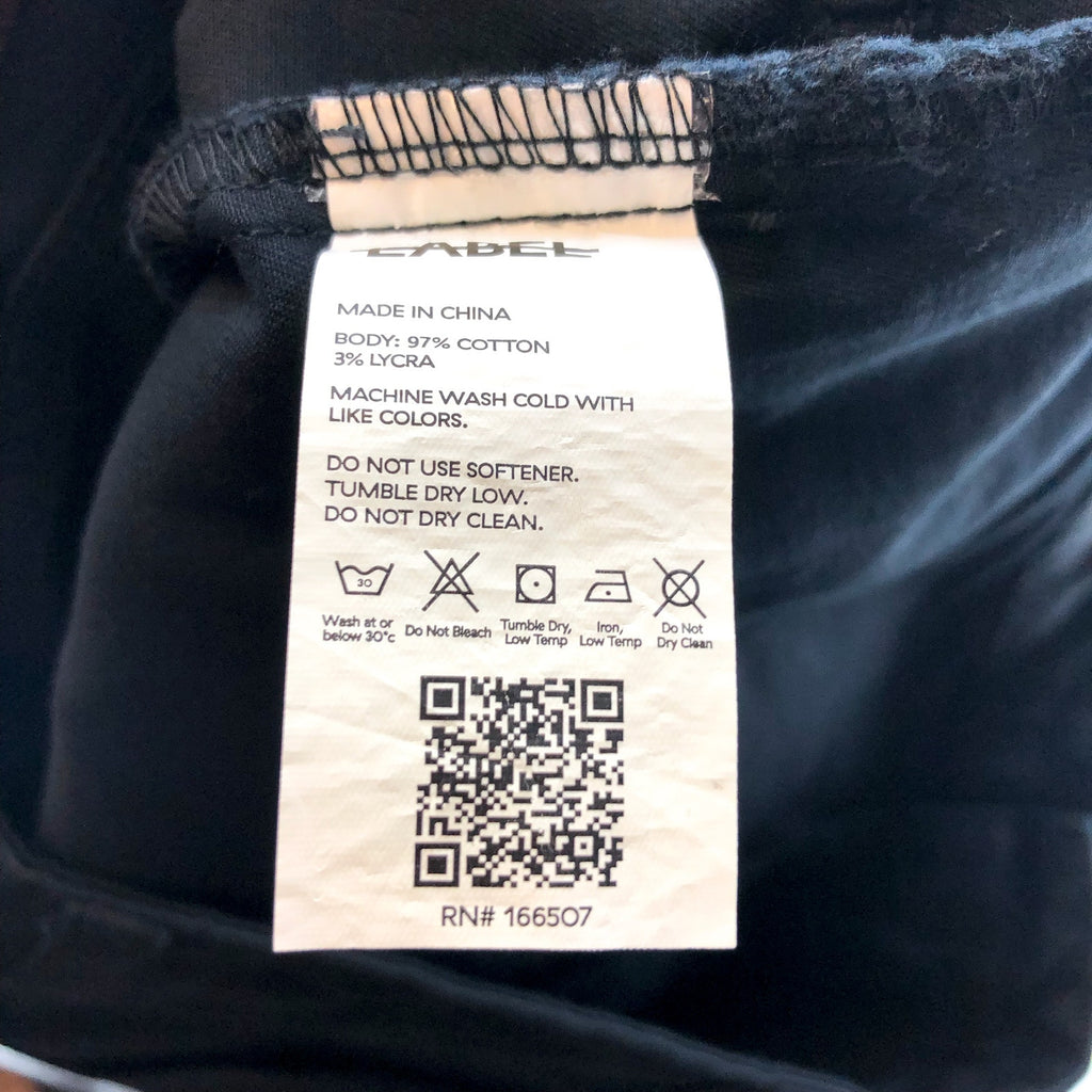 LABEL Womens Go-To Pants Large Black Relaxed Fit High Rise Crop Pockets NWT