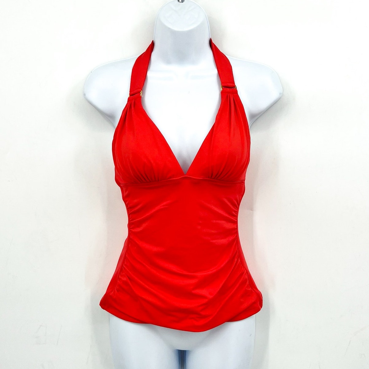 TOMMY BAHAMA Novelty Pearl Tankini Top XS Pink Halter Ring UPF 50+ NWOT