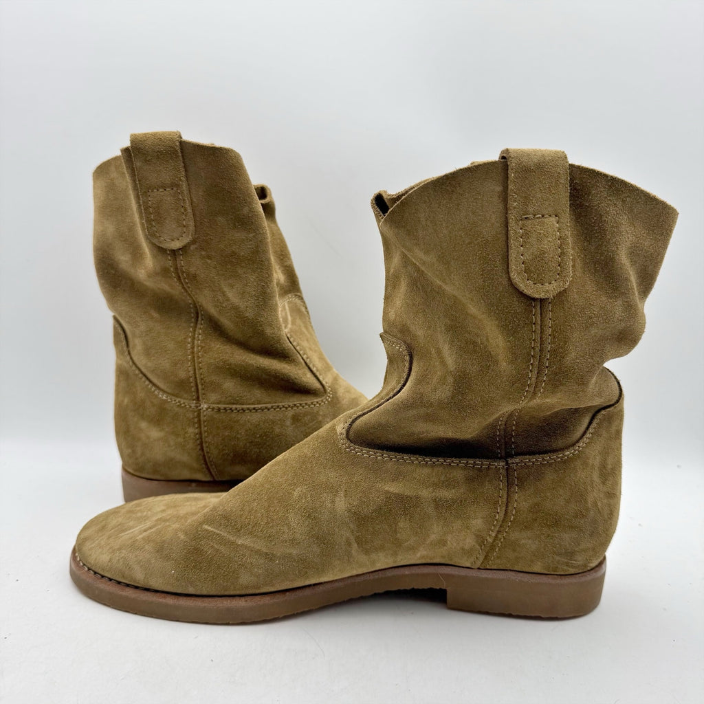 RE/DONE Womens 60s Camarguaise Ankle Boots EU 40 US 10 Olive Brown Suede NWOB