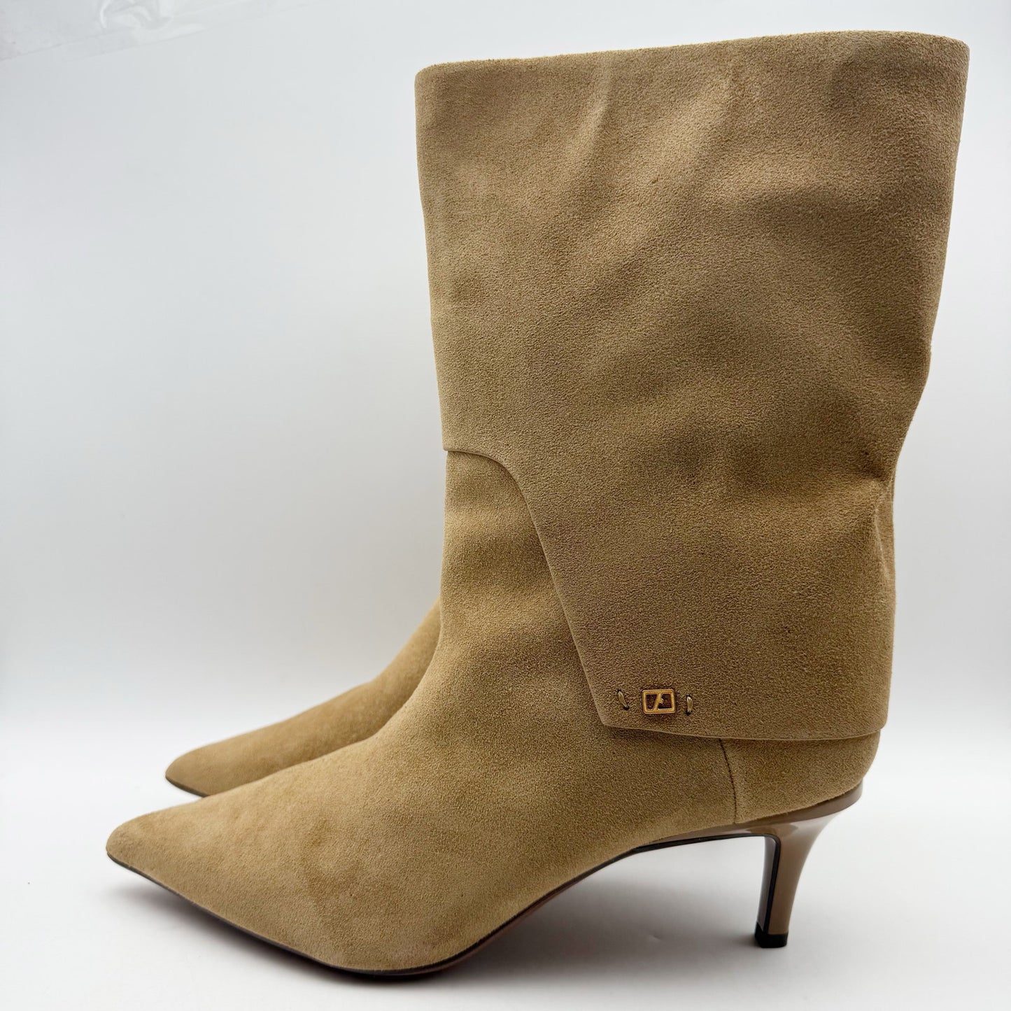 Franco Sarto Womens Alberta Trendy Booties US 12 M EU 43 Tan Taupe Suede NIB