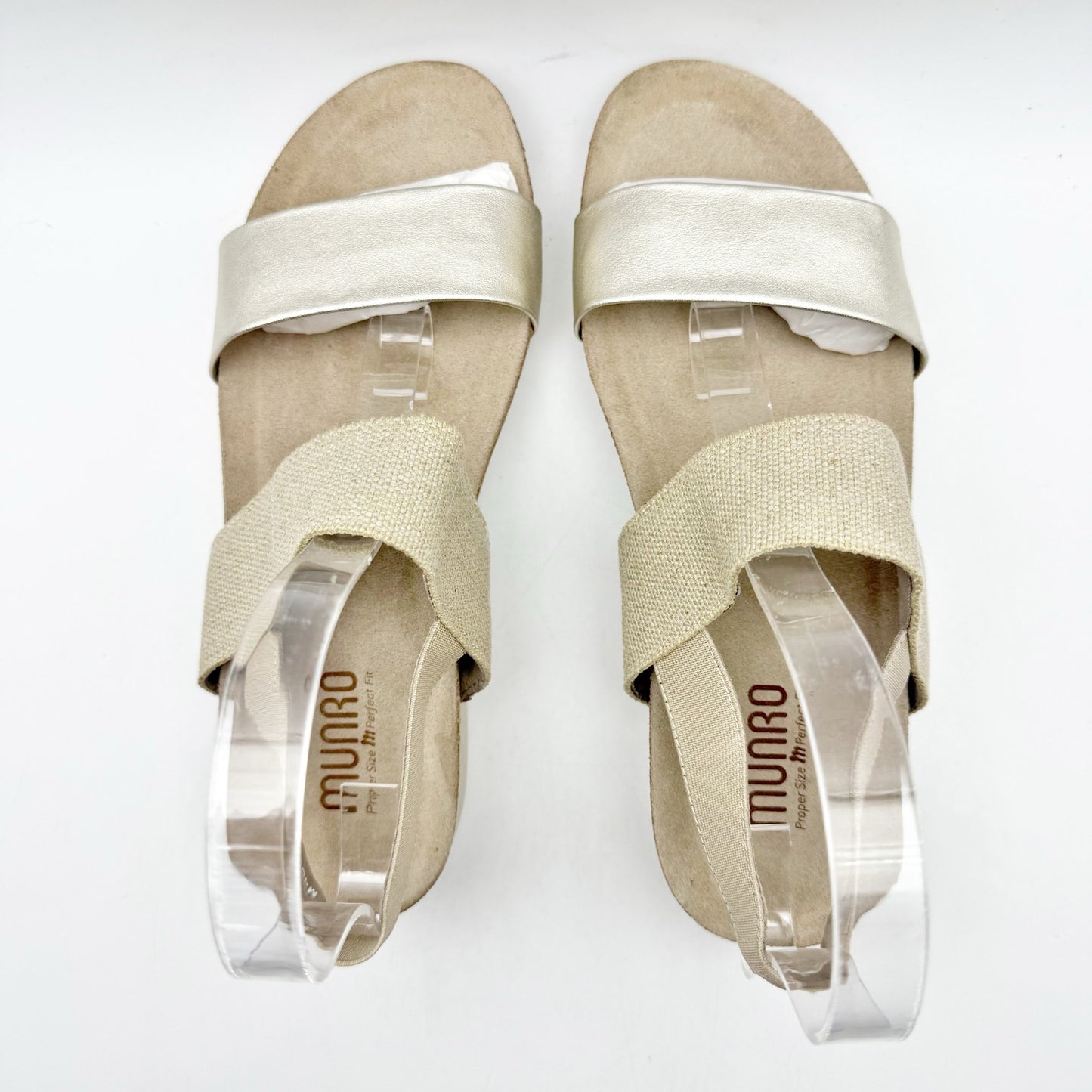 Munro Womens Pisces Casual Sandal US 9.5 WW EU 40 Gold Slingback NIB