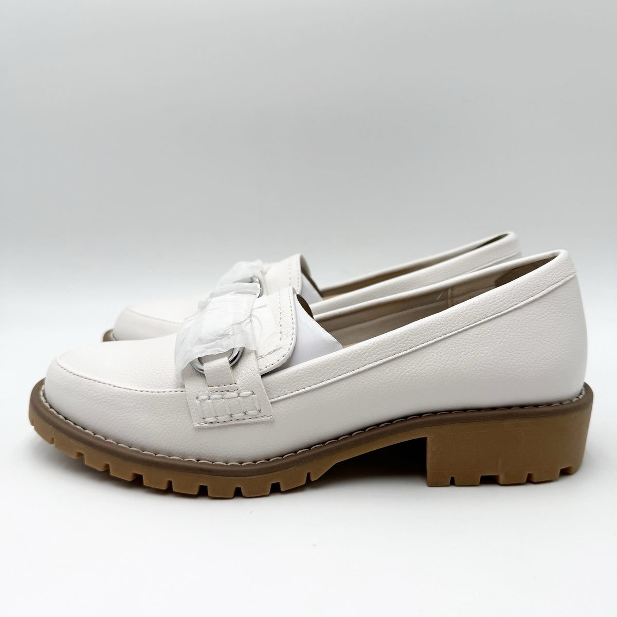 DV by Dolce Vita Womens Chressly Loafers Size 6.5 White Vegan Leather NWOB