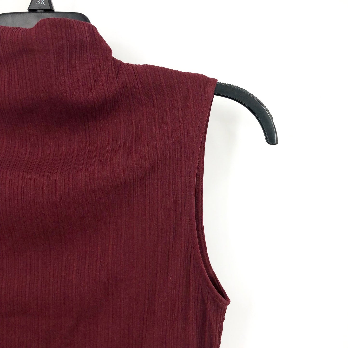 MADEWELL Womens Ribbed Mockneck Tank Top Medium Red Cabernet NT679 NWT