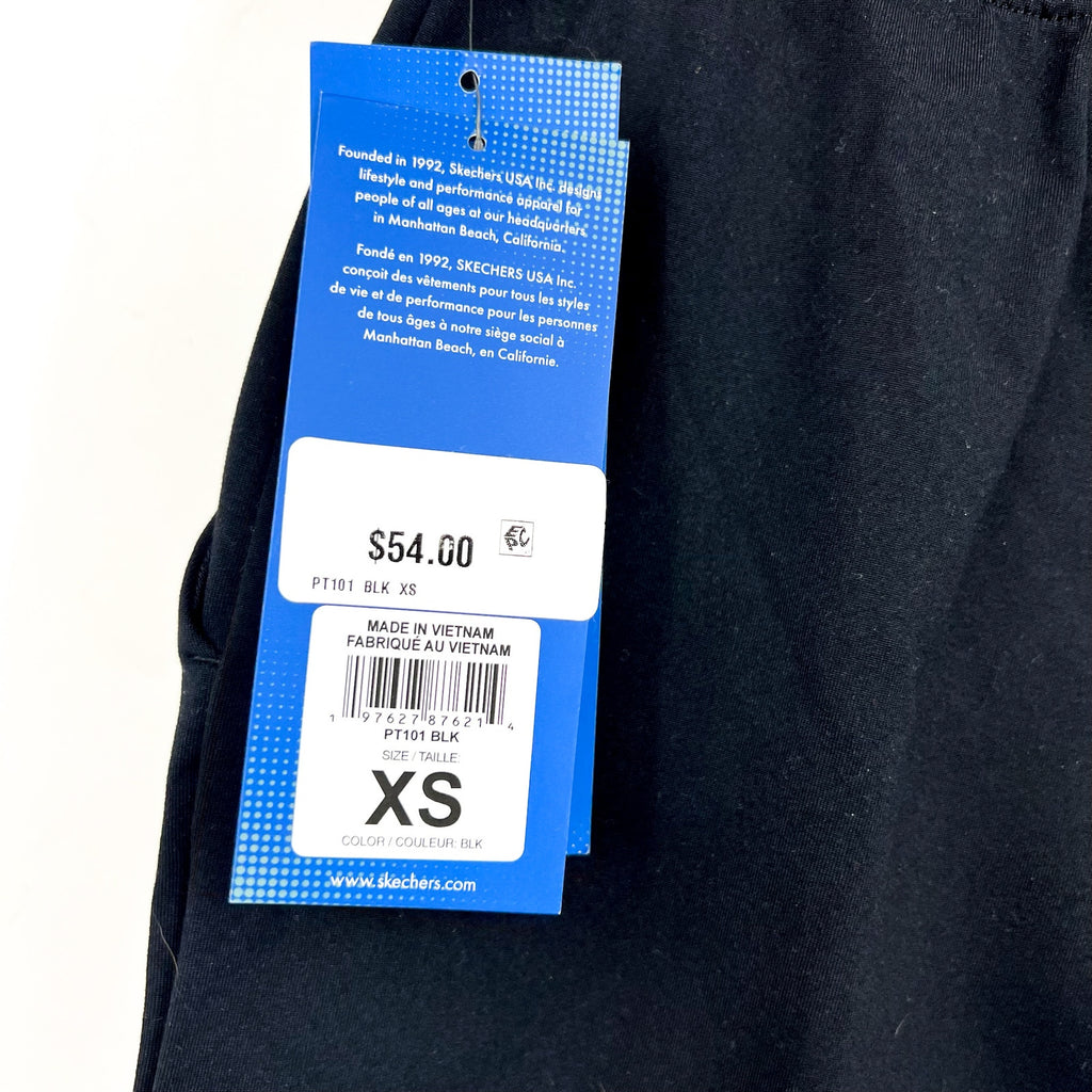 SKECHERS Women's Slip-in Cargo Casual Pants XS Bold Black Drawstring NWT